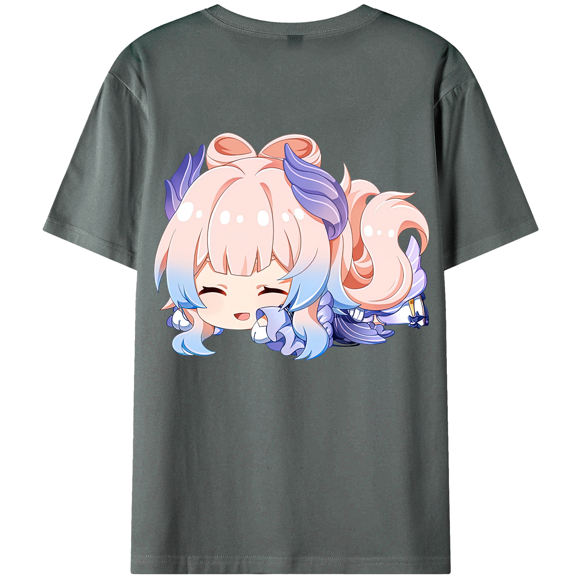 げんし神 珊瑚宮心海 サンゴノミヤ・ココミ genshin Sangonomiya Kokomi 綿100％ メンズ半袖Tシャツ（バックプリント） 通気性